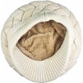 thumbnail image 2 of Gorro de lana de invierno cálido para mujer Gorro de nieve con visera Negro WKU, 2 of 3