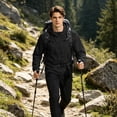 thumbnail image 2 of Sewkxo Mens Rain Jacket Lightweight Waterproof Raincoat with Hood Outdoor Rain Gear Travel Hiking Cycling,Black L, 2 of 8
