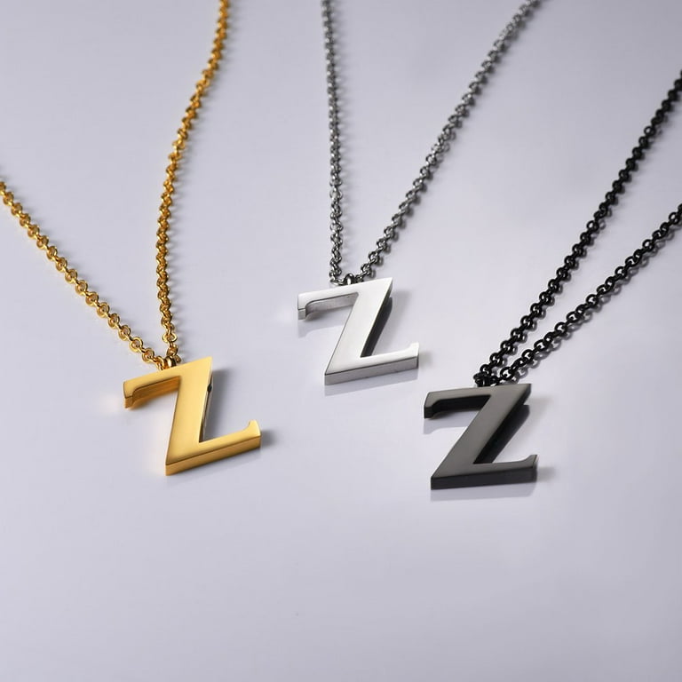 High-Quality Stainless Steel Love Heart Alphabet Pendant Necklace with A-Z Letter and Gold Chain for Women - Alphabet Beads Initial Name Jewelry