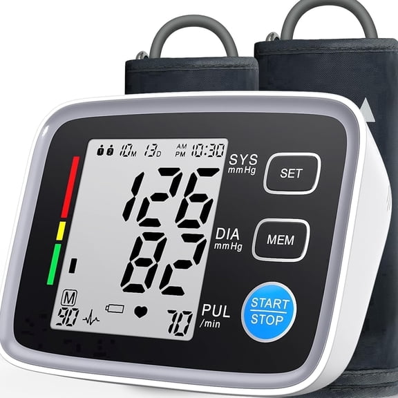 Alphamed Automatic Upper Arm Blood Pressure Monitor with 2 Cuffs, XL and Standard for Large and Small Arms, Accurate Home Blood Pressure Machine`