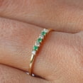 thumbnail image 3 of Emerald and Diamond Stone Ring, Anniversary Gift Jewelry, 925 Starling Silver Rings, Alternate Handmand Jewelery, Light Weight Jewelry,, 3 of 4