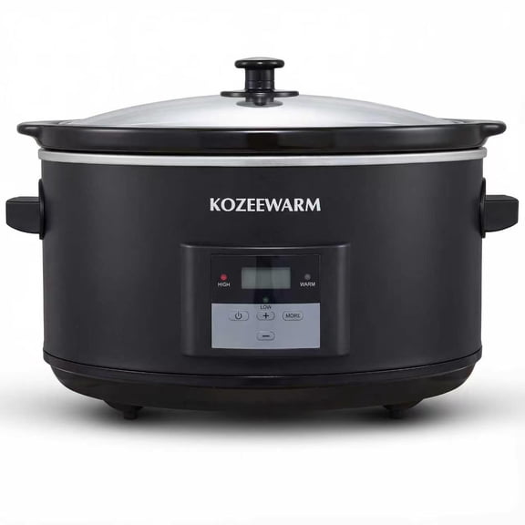 Slow Cooker, 8.5 Qt Programmable Electric Slow Cooker with Timer, Stainless Steel and Non-Toxic Removable Ceramic Pot, Dishwasher Safe, Large Capacity for 10 Family & Party Meals-Black