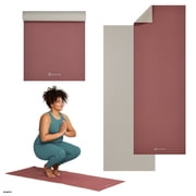 Gaiam Reversible Yoga Mat, Pink Khaki, 24" x 68", 5mm Thickness
