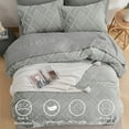 thumbnail image 2 of Flymme Gray Tufted Comforter Set Queen Size 7 Piece Bed in a Bag Shabby Chic Boho Comforter and Sheet Set Soft Microfiber Complete Bedding Sets, 2 of 7