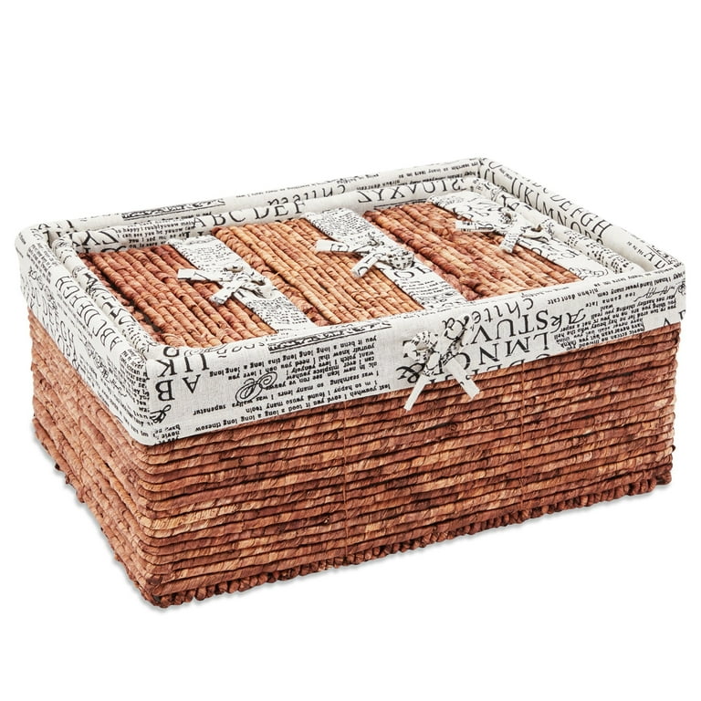 Set of 5 Brown Wicker Baskets for Storage, Shelf Baskets, Decorative  Nesting Baskets for Closet Organization, Bathroom, Pantry, Vanity, Dresser,  Bookshelf (3 Sizes)