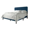 thumbnail image 2 of Castle Place Velvet Upholstered Curved King Bed, Navy Blue, 2 of 11