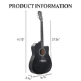 thumbnail image 4 of Tcbosik Acoustic Guitar - Beginner Starter Kit with Bag, Strap, Capo, String, Tuner and Wrench, Music Strings Instrument, Matte Black, 4 of 10