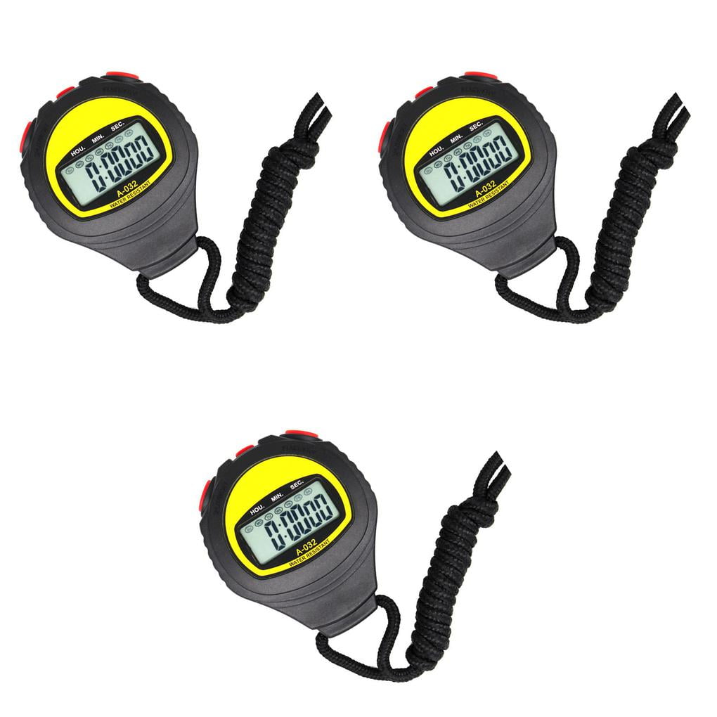 3pcs Large Display Electronic Stopwatch Professional Running Timer
