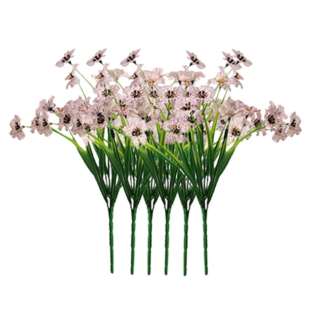 6PC Ramo de Flores Artificiales Decoración Nupcial Látex Real Flores Artificiales para el Hogar Set
