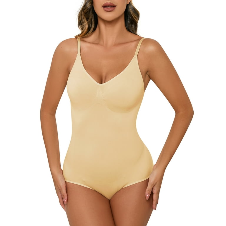 Featur Sexy Bodysuits for Women Spaghetti Strap V Neck Sleeveless