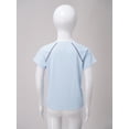 thumbnail image 4 of inlzdz Kids Girls Boys Athletic Shirts Dry Fit Short Sleeve Sports T-Shirts Activewear Tees Tops for Light Blue 130, 4 of 6