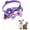 Purple, variant on XSmall Dog Collar with Bell, 2-Pack Puppy Collar with Bells Flower Bowknot Kitten Cat Collars for Tiny Little XXS XS Extra Small Breed Pets Dogs Boys Girls