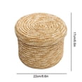 thumbnail image 1 of AMERTEER Woven Straw Storage Baskets with Lid Rattan Snack Container Multipurpose Bins Laundry Toys Organizer Household, 1 of 9