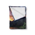 thumbnail image 2 of Mt Rainier Soft Flannel Fleece Throw Blanket, Spring Sunset National Park Woods Flowers Lake and Grass Calm Nature Photo, Cozy Plush for Indoor and Outdoor Use, 60" x 80", Multicolor, by Ambesonne, 2 of 5