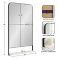 thumbnail image 2 of Kate and Laurel Chadwin Rectangle Wall Mirror with Shelf, Black 20x34, 2 of 9