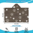 thumbnail image 2 of Brown Dog Paw Footprint Hooded Bath Towel，50"x30" for Ages 3 To 12 Kids, Quick Dry Lightweight Soft Microfiber Hood Beach Towel Cover Up for Kids, 2 of 7