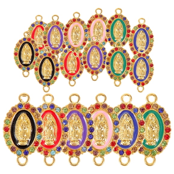 Accessoires de Collier Pendentif Virgin Mary pour Décoration 24 Pcs Bijoux en Alliage Coloré Petit Charme