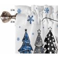 thumbnail image 5 of Christmas Kitchen Curtains and Valances Set, Rod Pocket Curtains Tier Farmhouse Window Curtains 36 Inch Length, Winter Snowflake Blue Black Grey Xmas Trees 3 Piece Kitchen Curtains Set, 5 of 6