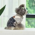 thumbnail image 2 of Oaktree Pet Warmth Plus Cotton Four-leg Plaid Overalls For Autumn and Winter, 2 of 5