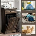 thumbnail image 5 of Spurgehom 13 Gallons Tilt Out Trash Can Cabinet Hidden Kitchen Waste Bins Free Standing Recycling Trash Cabinets with Drawer Pet Proof Trash Can for Kitchen and Living Room, Rustic Brown, 5 of 14