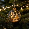thumbnail image 4 of Glowing Christmas Story Ornament, Light‑Up Mini Holiday Scene, 3.1in Peace Dove Church Hanging Ball, Acrylic Christmas Tree Decoration, Festive Keepsake Ornament for Mantel, Window and Home Decor, 4 of 7