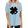 thumbnail image 1 of Pxiakgy Vente Chaude! T-Shirt Trèfle de la Saint-Patrick pour Femmes Chanceux Irlandais Manches Courtes T-Shirt Graphique Trèfle Mode Décontractée Col Rond Manches Courtes Imprimé, 1 of 6