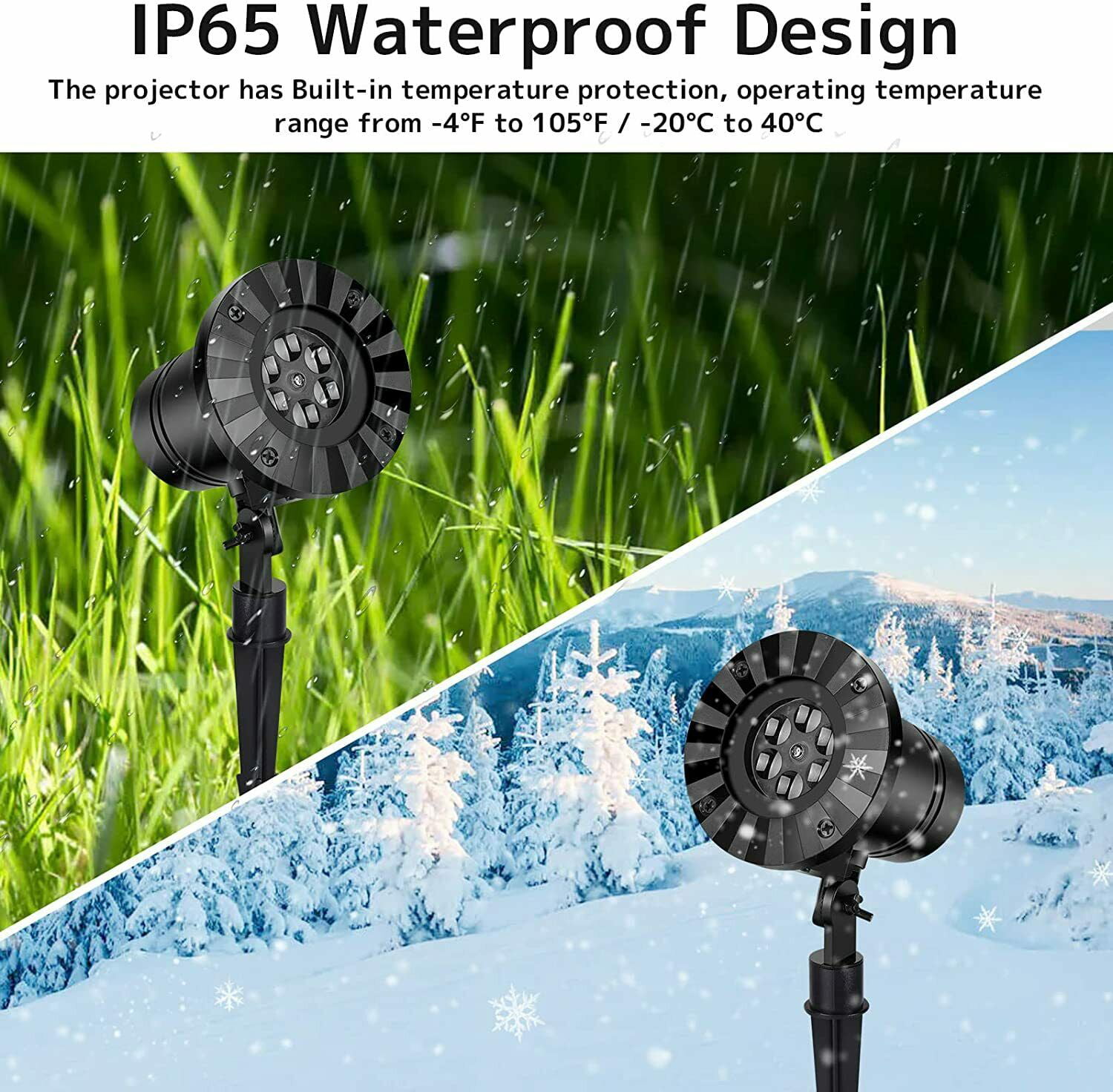 ARGIGU WL-602W Snowfall Christmas Light Projector, Indoor Outdoor Holiday  Projector Lights with Remote Control, Rotating Snow Falling Projector