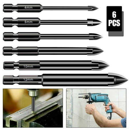 

Carbide Glass Tile 6*Drill Bits Set Ceramic Wall Plastic Wood Hole Opener