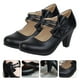 thumbnail image 2 of EeaseMX par de zapatos de tacón alto con lazo para mujer, con punta ligera y tacón grueso., 2 of 8