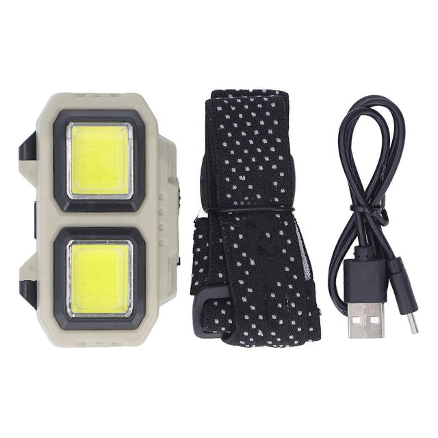 LED COB Headlamp Super Bright USB Rechargeable Lightweight Head Mounted Flashlight with Motion Sensor Battery Level Display for Outdoor Hiking Fishing