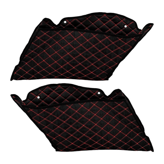 HDBUBALUS Doublures Extensibles pour Selle Inserts Compatibles avec Harley 2014-2023 1 Paire (Surpiqûres Rouges, pour Selle de 4 Pieds')