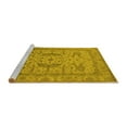 thumbnail image 2 of Ahgly Company Machine Washable Indoor Round Oriental Yellow Industrial Area Rugs, 8' Round, 2 of 4