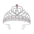 thumbnail image 1 of 1Pcs Pink Tiara Crown for Girls Birthday Party Celebration Keepsake Elegant Rhinestone Crystal Accessory, 1 of 8