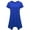 STU009_ROYAL, variant on SSOULM INCH & FIT Women's Round Neck Short Sleeve Asymmetrical Hem Tunic Top. Made in U.S.A