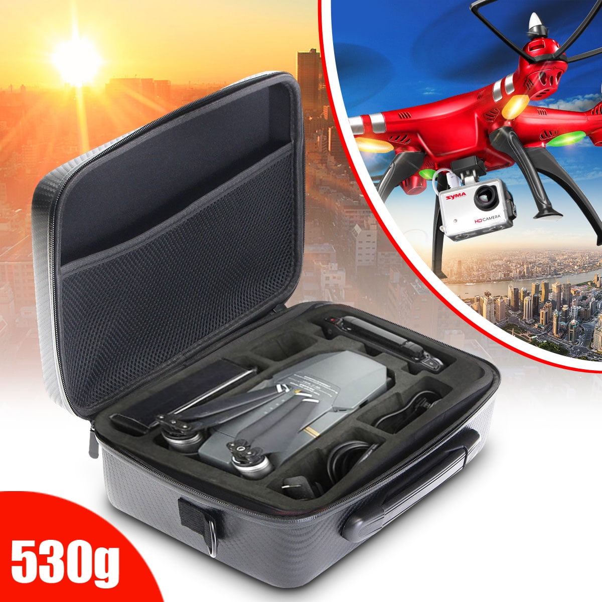 AKDSteel Carrying Case for D-JI Spark Waterproof Hard Portable Case for D-JI Spark Fly More Combo