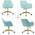 thumbnail image 4 of SYNGAR Accent Chair, Modern Velvet Fabric Vanity Chair, 360° Swivel Task Chair, Height Adjustable Office Chair, Comfy Upholstered Leisure Armchair with Soft Back, for Home Office, Light Green, D4464, 4 of 9