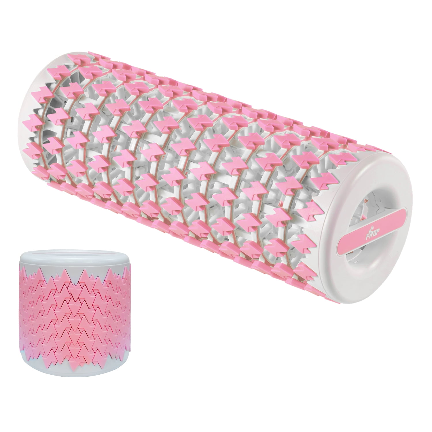FISUP Retractable Foam Roller Muscle Massager Roller Exercise Home Fitness, Pink