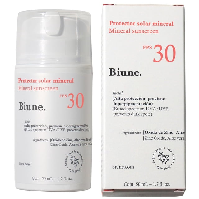 Protector Solar Mineral Facial | Toque Seco, Efecto Mate, No Deja Residuos | Con Aloe Vera, Té Verde, Manzanilla y Regaliz | Acción Antimanchas en la Piel, SPF 30 Protecci&oa