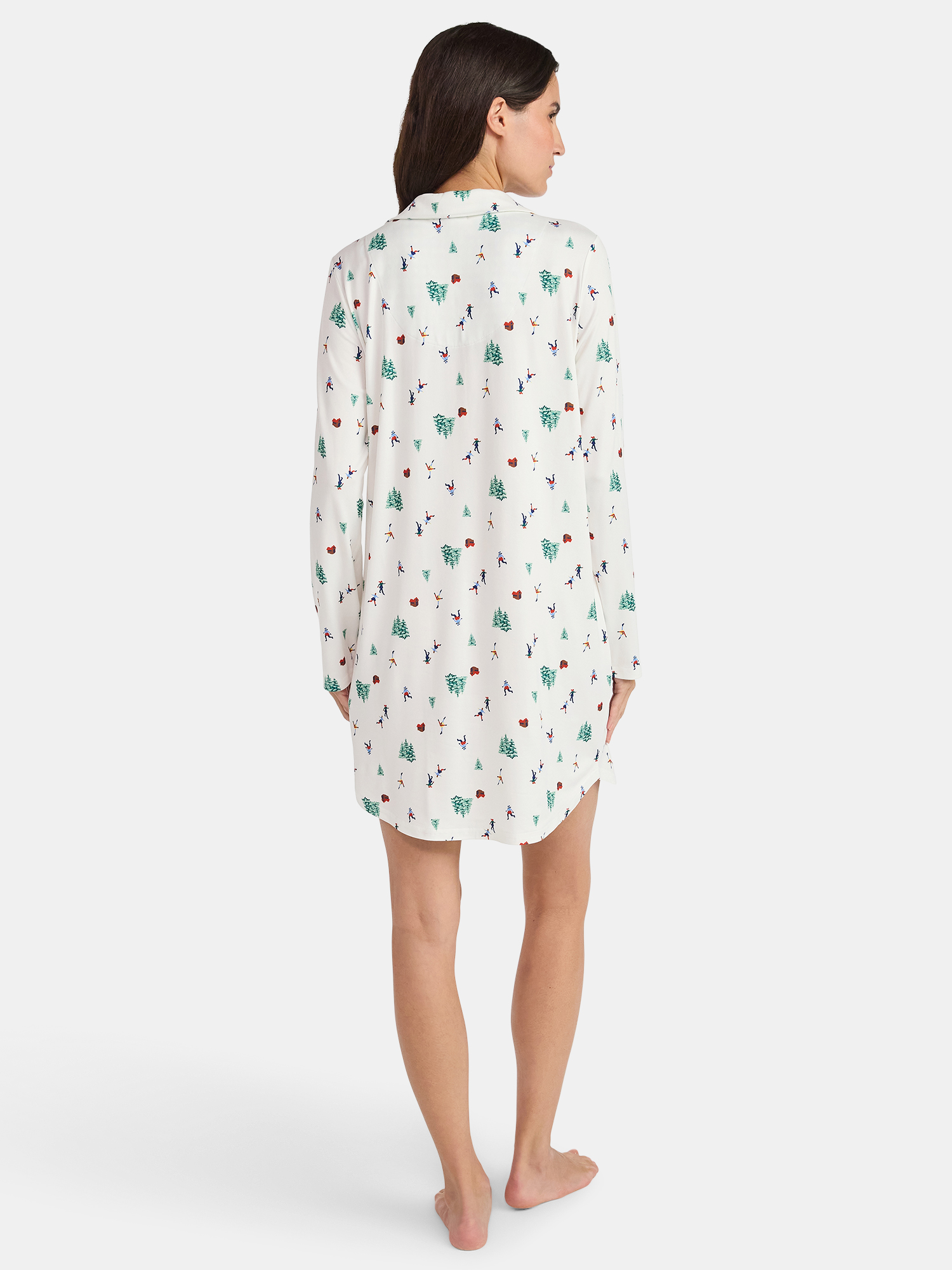 Martha Stewart Everyday Women's Henley Sleepshirt with Long Sleeves, Sizes S-XXL
