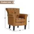 thumbnail image 2 of Bonzy Home Armchair with Ottoman, Leather Fabric, Suitable for All Ages, Brown, 2 of 6
