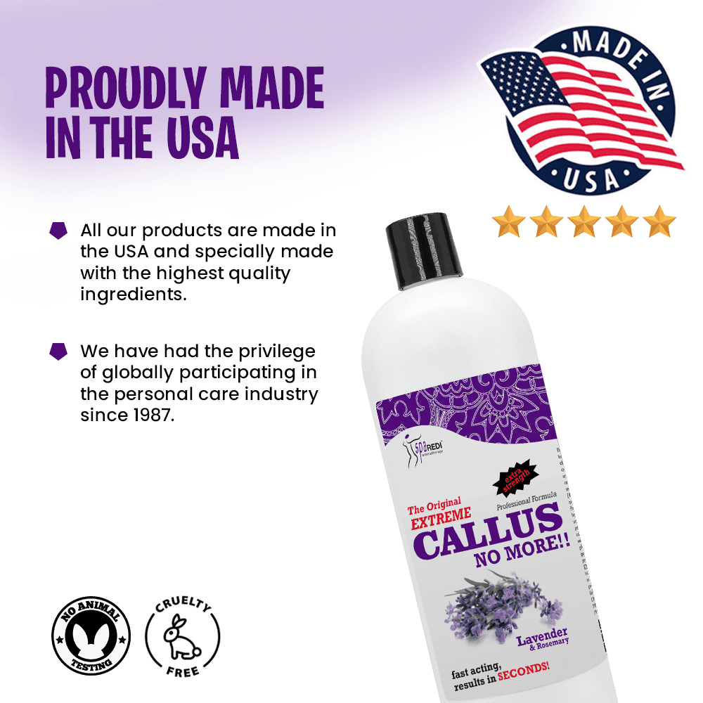 SPA REDI Callus Remover - Removes Toughest Calluses in Seconds and Smooths Dry Cracked Heels, Softens and Smooths Feet, Lavender & Rosemary - 32 Oz