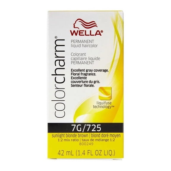 Wella Color Charm Liquid Haircolor 725/7g Sunlight Blonde Brown, 1.4 Oz, 2 Pack