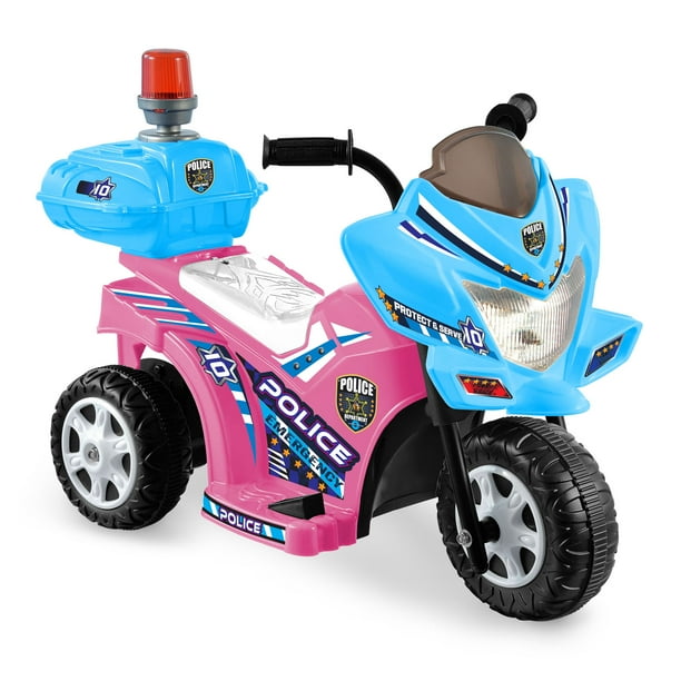 Kid Motorz Lil Patrol In Light Pink with Blue with Siren Light