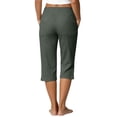 thumbnail image 6 of Cotton Linen Capri Pants for Women Petite Tailored Split Button Elastic Waist Capris Light Weight Summer Casual Straight Leg Capris, 2XL, 6 of 7