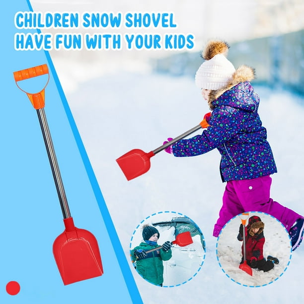 Jovati Toys Pelle à neige pour enfants Pelle de plage pour enfants avec  manche en acier inoxydable 