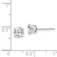 thumbnail image 2 of 925 Sterling Silver 5mm Square CZ 4 Prong Stud Earrings, 2 of 6