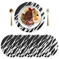 thumbnail image 5 of Ryvnso Zebra Black and White Round Plate Mats Dining Table Placemat Set of 4 for Holiday Decoration, 5 of 7