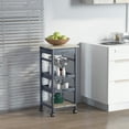 thumbnail image 1 of HOMCOM Kitchen Island Cart with Drawer, Removable Tray and Wire Basket, 1 of 10