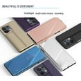 thumbnail image 6 of Mirror Case for Oppo Reno 8 Support Wireless Charging, Smart Clear View Cover Ultra Thin with Kickstand Flip Phone Case for Oppo Reno 8 QH Black, 6 of 10