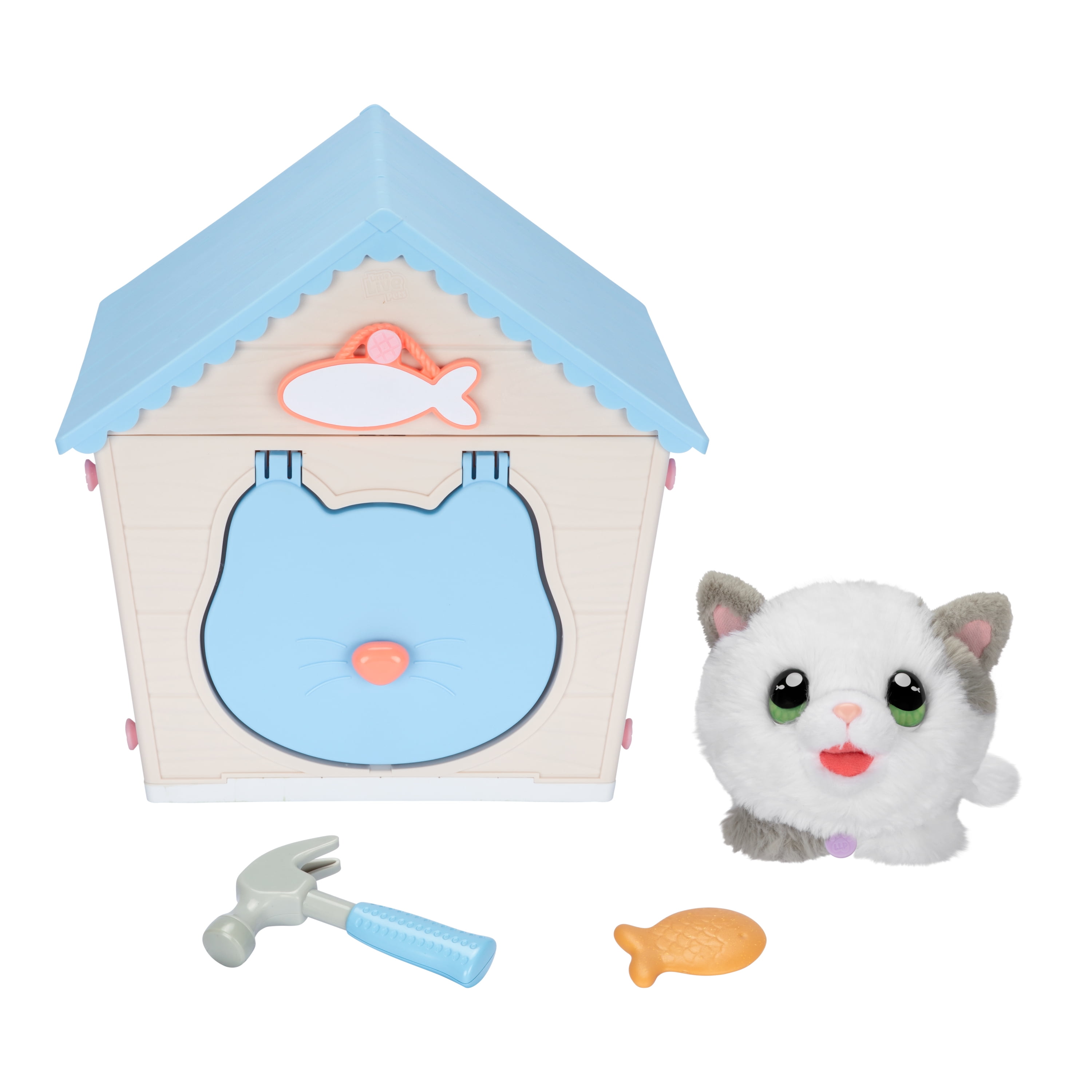 Little Live Pets My Kitty's Home Interactive White Plush Toy & House  25+ Sounds & Reactions Ages 5+